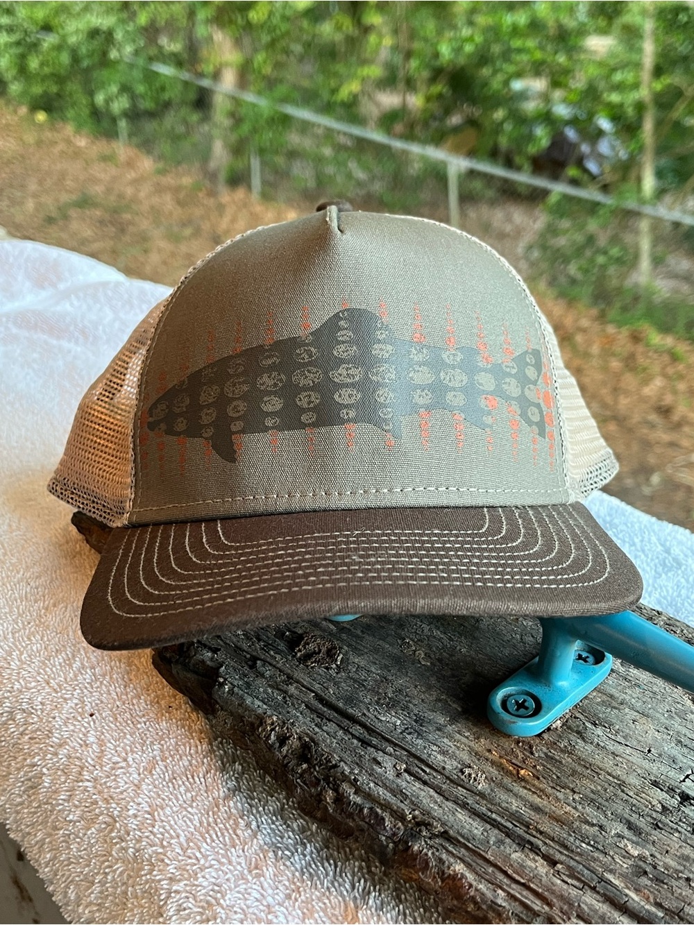 Pistil Trout Trucker Hat - Tan and Gray